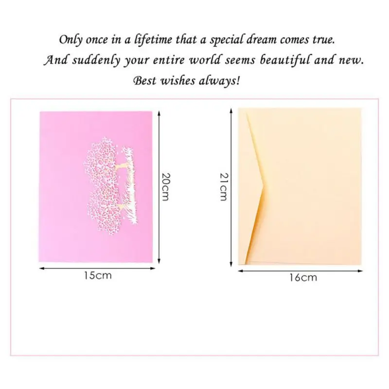  3D Pop Up Invitation Cards for Wedding and Engagement Party Handmade Valentine's Day Card for Lover - 32976030185