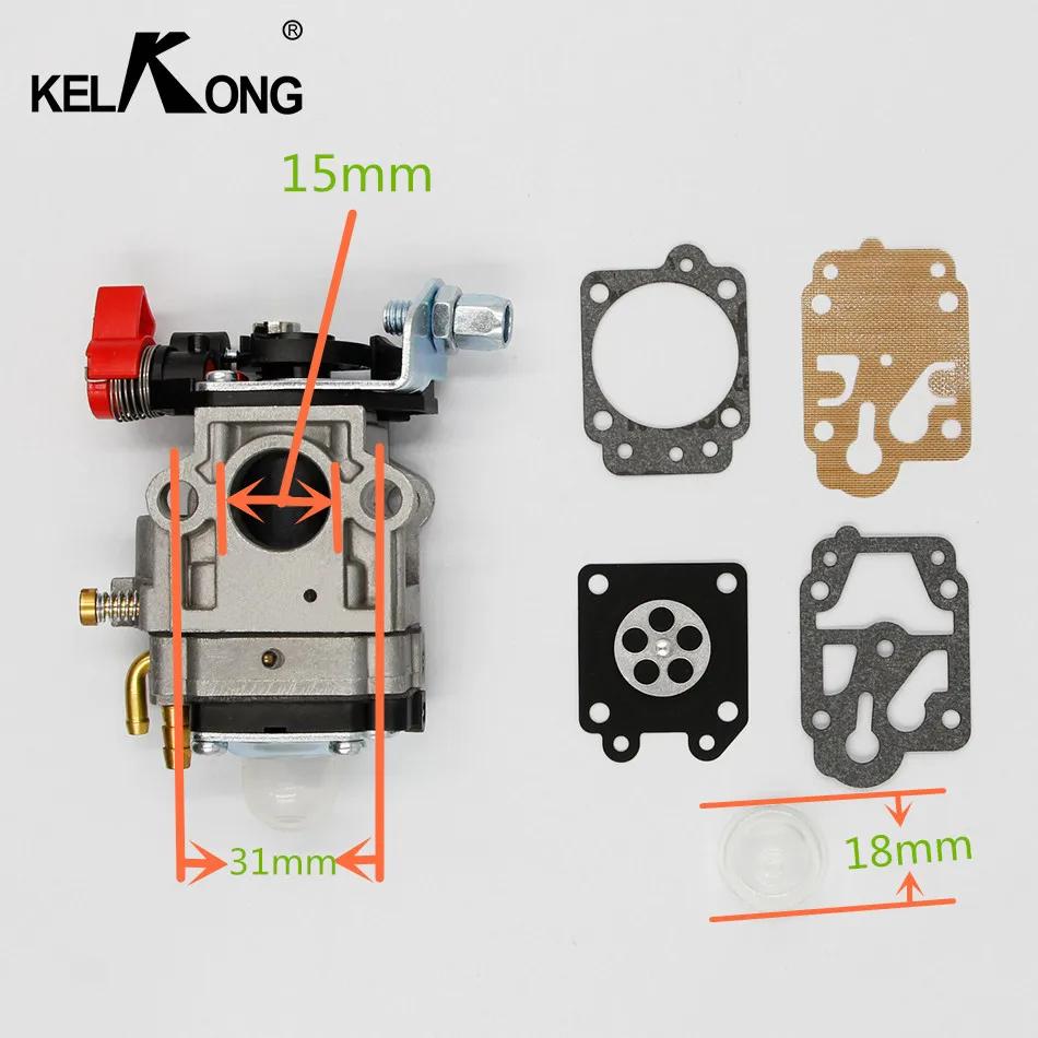 KELKONG новый дизайн 52cc 47cc 49cc 15 мм мини карбюратор 2 тактный газа Scoot Чопперы