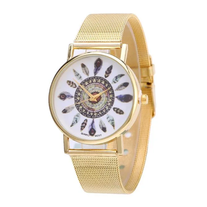 New Stylish Women Watch Gold Analog Quartz Wrist Watch Women Dress Watches Luxury Wristwatches Relogio Relojes de cuarzo 161109
