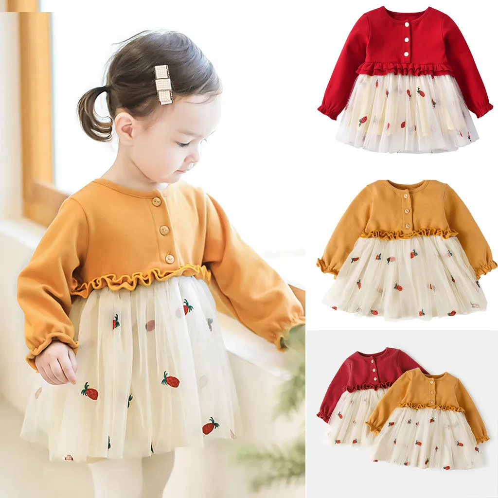 

Toddler Kids Baby Girl Floral Casual Princess Tulle Dress Outfits Clothes girls dress kids dresses for girls party dress girls