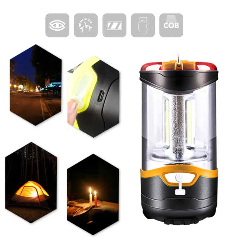 

Tent Lamp Portable Lantern Dual Power 1000LM Super Bright Multi-Function Travel Hiking Flood Light Outdoor Camping Lights