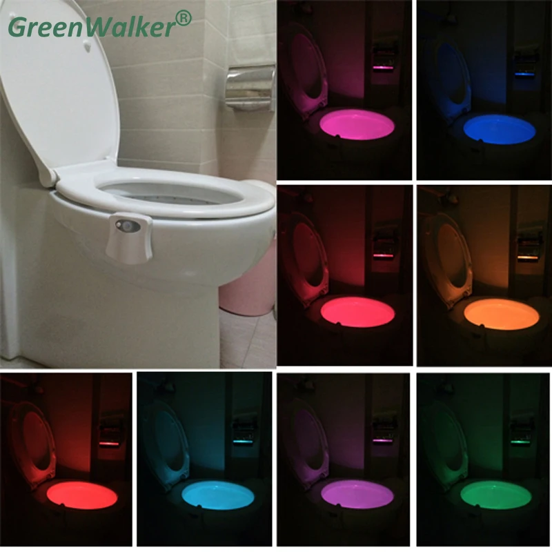 2018 8-Colors Motion Sensor Toilet Nightlight Home Bathroom Human Body Auto Activated Seat Night Lamp | Освещение