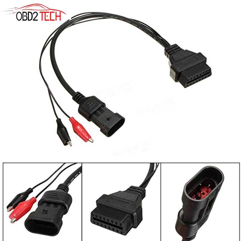 Для Fiat 3PIN для ALFA Lancia OBD OBD2 FIAT до 16PIN диагностический инструмент кабель 3 PIN|fiat cable|fiat