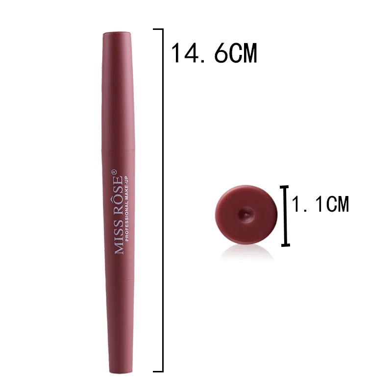 Sexy Nude Color Double-end Lip Makeup Lipstick Pencil Waterproof Lasting Tint Lip Stick Beauty Matte Liner Pen Lipstick 20 Color