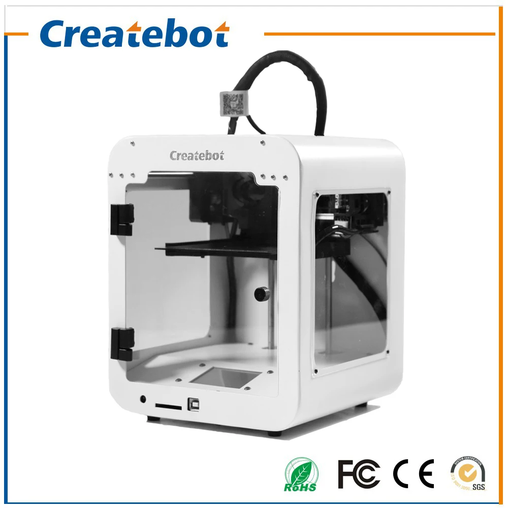 Createbot High Quality High Accuracy FDM Super Mini 3D Printer Snow White with Single Extruder USB Line Connect or SD Card