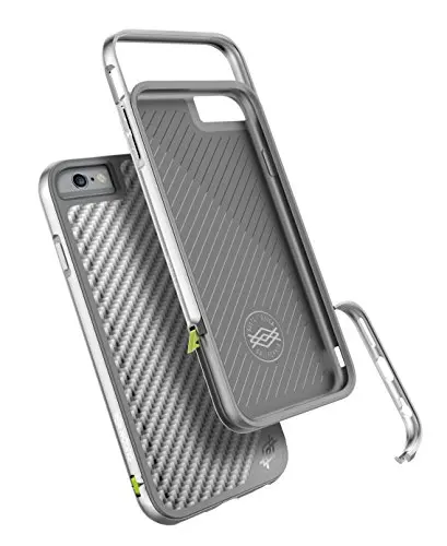 X-Doria Defense Lux чехол для телефона для iPhone 6 Plus 6S Plus чехол военный класс падение протестированный ТПУ алюминиевый защитный чехол - Цвет: Silver Carbon Fiber