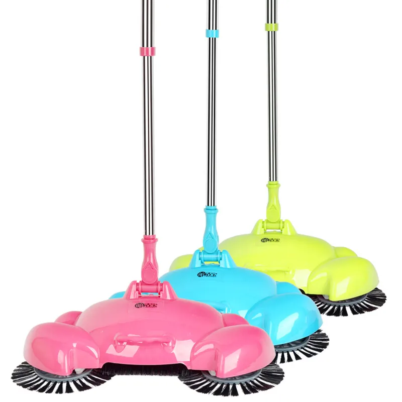 Najtaniej Zamiatarka ze stali nierdzewnej typu Push ręcznie Push magiczna miotła uchwyt do odkurzacza domowego czyszczenia ręcznego zamiatarka