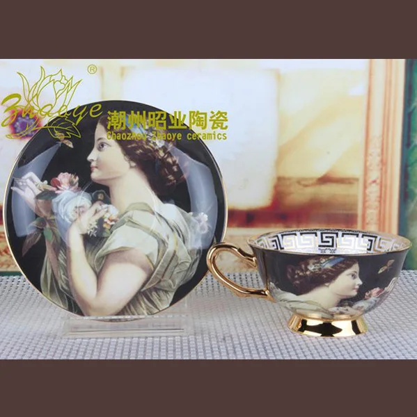 

Advanced Kitchen Accessories Royal Bone China Ceramic Coffee Cup With Saucer And Spoon