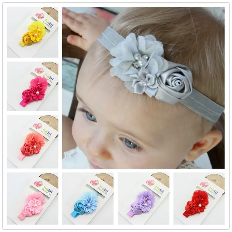 Baby Headband Ribbon Handmade Flower DIY Toddler Infant Kid Floral Hair Accessories Girl Newborn pearl Turban Elastic rose цена Baby Headband Ribbon Handmade Flower DIY Toddler Infant Kid Floral Hair Accessories Girl Newborn pearl Turban Elastic rose цены онлайн