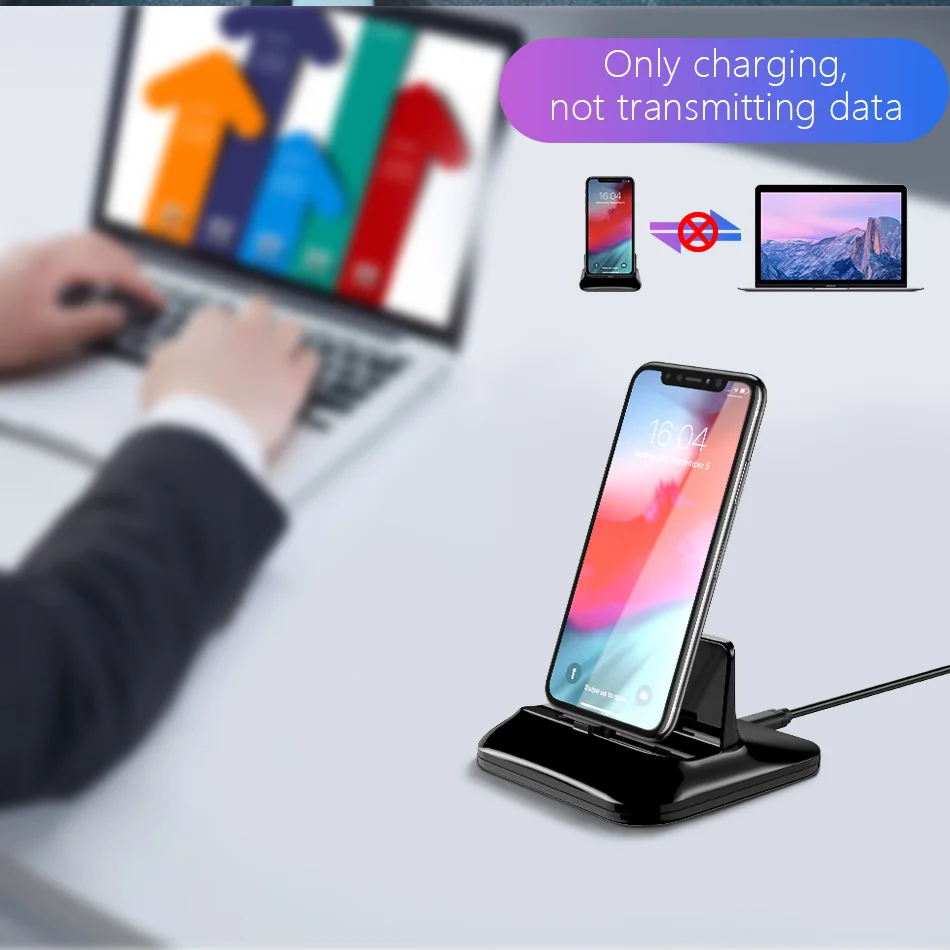 !ACCEZZ 2 in 1 Phone Stand Holder Magnetic Charger For iphone 8 X Plus Universal Type-C Micro USB 8 Pin Desktop Charge For Xiaomi (6)