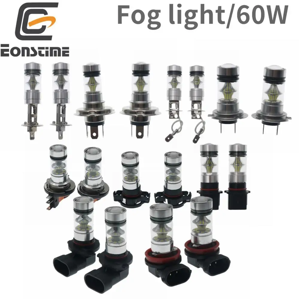 

Eonstime 2pcs 60W Car 20 LED 3030 Chip SMD Fog Lamp Light Day Running Light H1 H3 H4 H11 H8 H9 9005 9006 P13W H15 H16 6500K