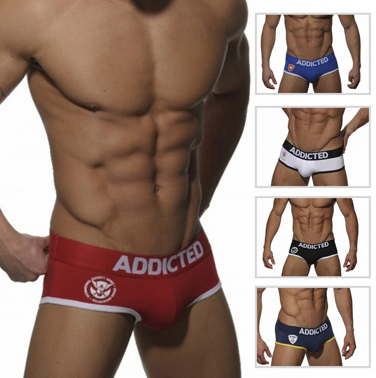 bc Newer Addicted Brand Man'S Cuecas Briefs Panties Red Blue Cotton