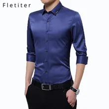 Мужские рубашки с длинным рукавом, деловые вечерние рубашки с воротником под горло, повседневные рубашки