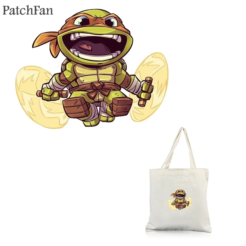 

Patchfan Turtle heat press stickers iron on patches DIY Handmade patches on clothes jacket t shirt thermal transfer A1761
