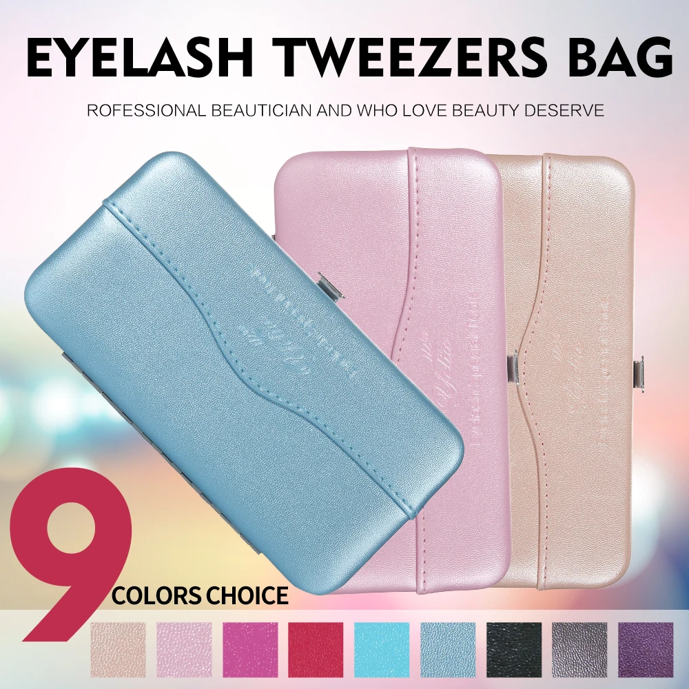 Portable Eyelash Tweezers Box Private Label Lashes Extensions font b Tools b font font b Bag