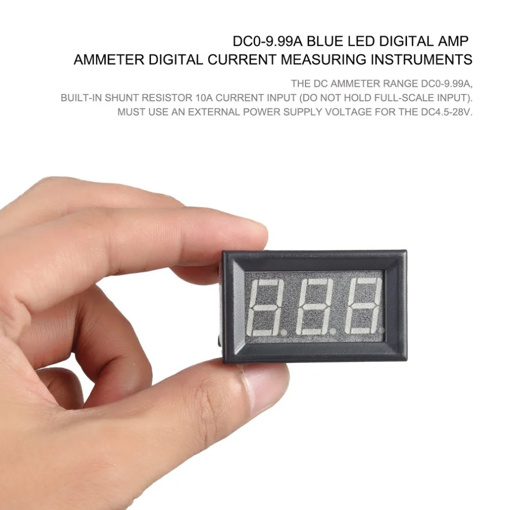 DC 4 5 28 В 0 9.99A синий светодиодный цифровой амперметр AMP Мини Текущий Панель Метр