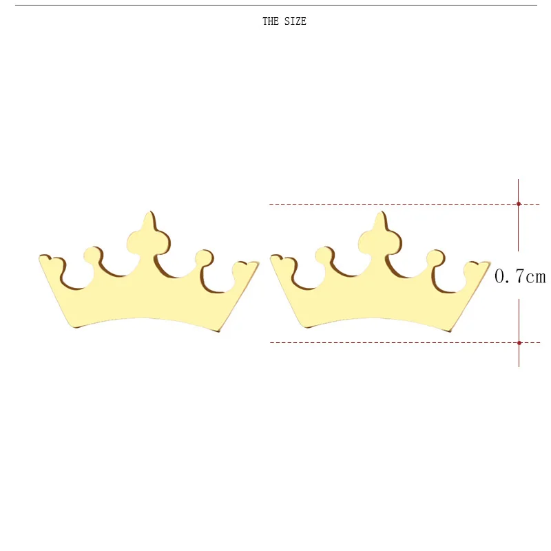 DOTIFI серьги-гвоздики из нержавеющей стали для женщин и мужчин с мультяшной короной золотистого и серебристого цвета, ювелирные изделия для влюбленных, Прямая поставка