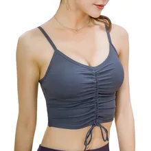 Для женщин Strappy бюстгальтер с подтяжкой сжатия мягкая Fit бодибилдинг пот для фитнеса, кроссфита майка