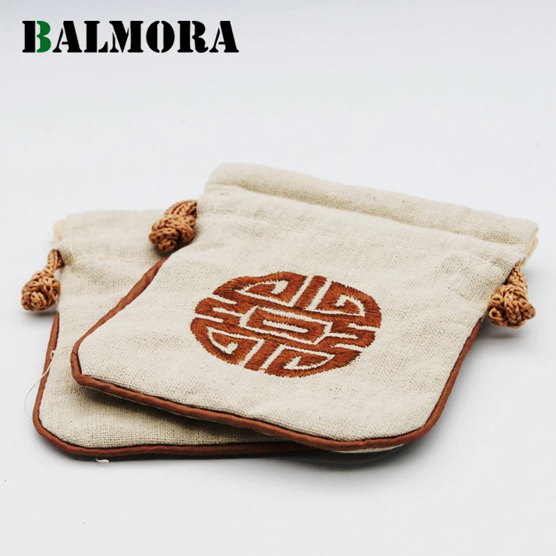 1 шт. льняной мешок для упаковки ювелирных изделий BALMORA на шнурке подарок колец