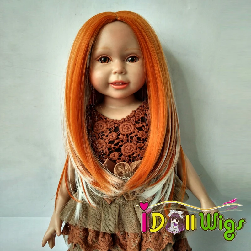 Кукольные волосы длинные волосы оранжевые и белые смешанные парики для 1" роста американская кукла