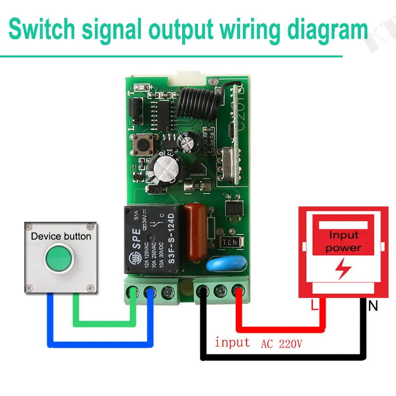 KTNNKG 433 МГц AC220V 1CH беспроводной пульт дистанционного управления релейный модуль умный дом приемник для 433 МГц РЧ передатчик