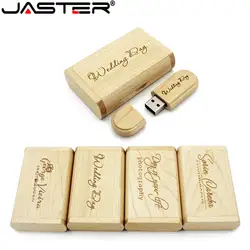 JASTER (5 шт бесплатный логотип) логотип клиента лазерная гравировка деревянный + коробка pendrive 8 ГБ 16 ГБ 32 ГБ 64 ГБ USB флэш-накопитель фотография