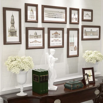 

Collage Photo Frame,9 pcs/set Vintage Picture Frames Porta Retrato,Square Wall Picture Frame,Antique Photograph Frame Lot