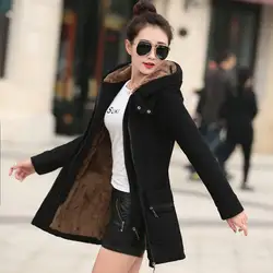 2019 осенне-зимнее теплое длинное бархатное плотное пальто большого размера, свободная корейская модная куртка с капюшоном, кардиган MS