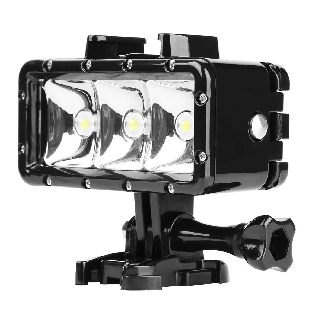 Светодиодный светильник для дайвинга, водонепроницаемый, 131ft, 40 м, для DJI Osmo Action, для Gopro Hero 7, 6, 5, аксессуары для экшн-камер 522#2 - Цвет: Black