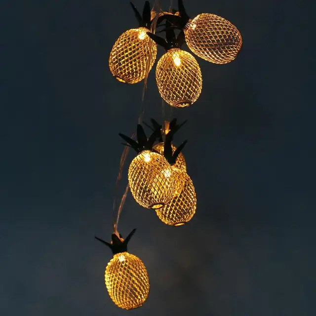 LED Pineapple Shaped Night Lights Fairy String Light Curtain Fruit Lamp Party Bedroom Home Decoration