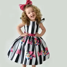 Летнее платье для девочек с изображением Минни Маус; Детские платья для девочек; праздничный подарок на день рождения; костюм принцессы; платья для маленьких девочек; одежда для детей