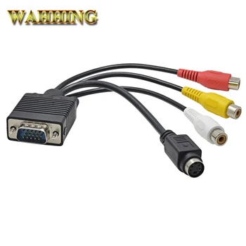 

VGA to Video TV Out S-Video AV Adapter RCA Female Converter Cable HY557