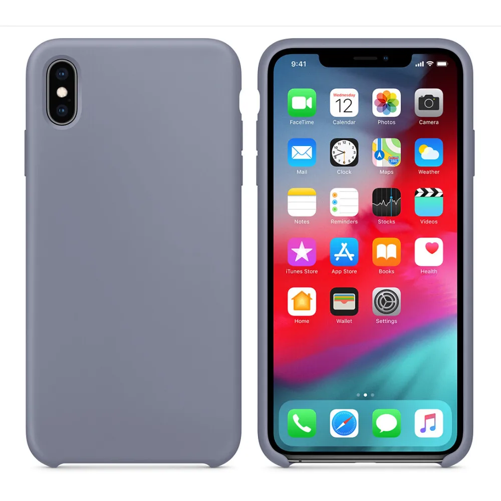 Серый Чехол Coque на iphone XSMax XS Max, силиконовые чехлы для телефона, aphone xphone X S Plus, чехлы для iphone xsmax, защитные чехлы - Цвет: Серый
