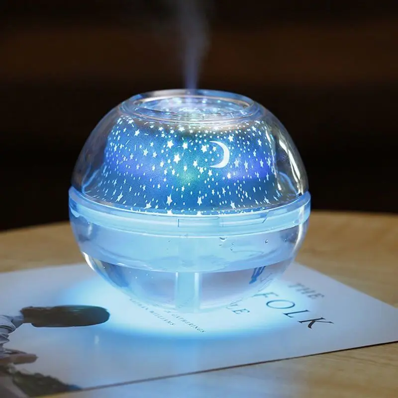 500ML Mini Magic Crystal Star Projection Air Humidifier Oil Diffuser Purifie Room Nebulizer LED Lamp Small Air Conditioning Home