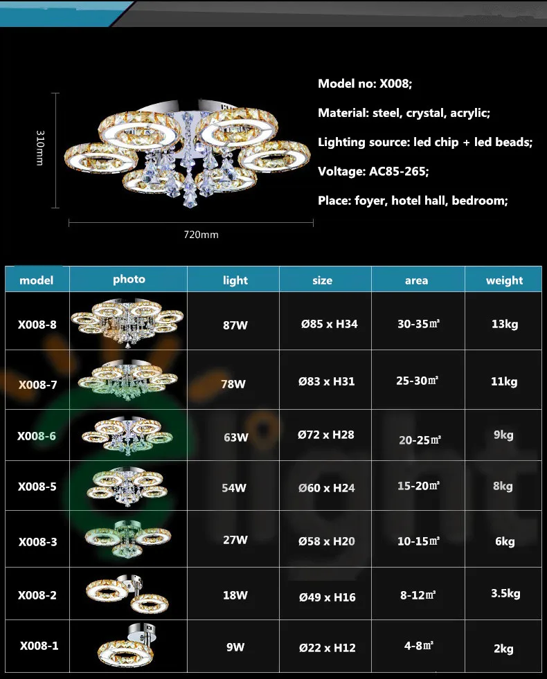 Современный минимализм Lustre De Cristal Led Люстра для фойе Роскошные покрытые зеркалом стальные кольца Круглая Люстра