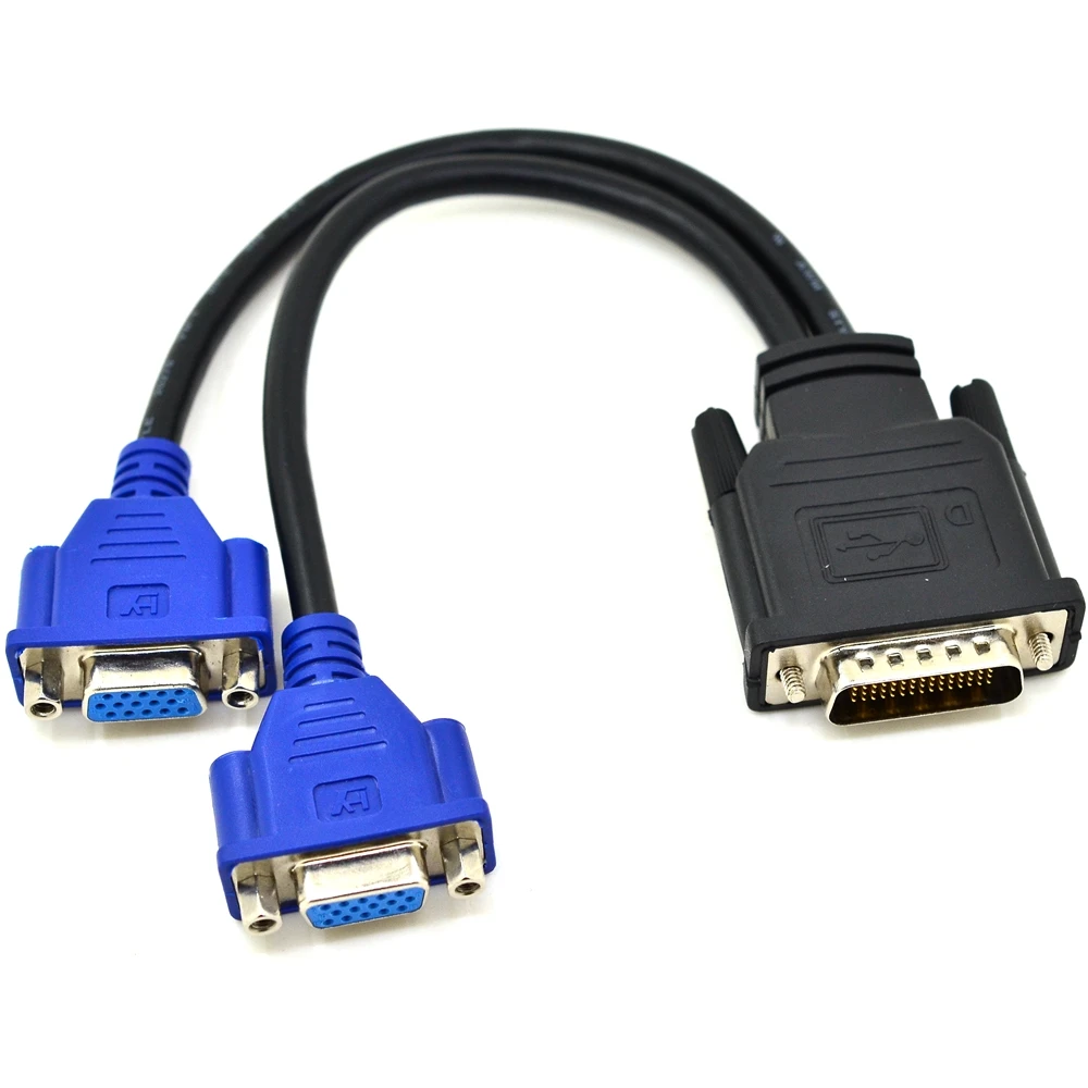 DMS 59 Pin Male to Dual VGA Female Y Splitter Video Card Adapter Cable