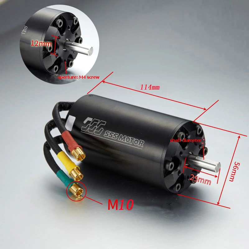 

1PC SSS 56114 6-pole Bushless Inner Rotor Water-cooled Motor KV360 KV420 KV500 13000W Parts for RC Marine Boat Surfboard Model