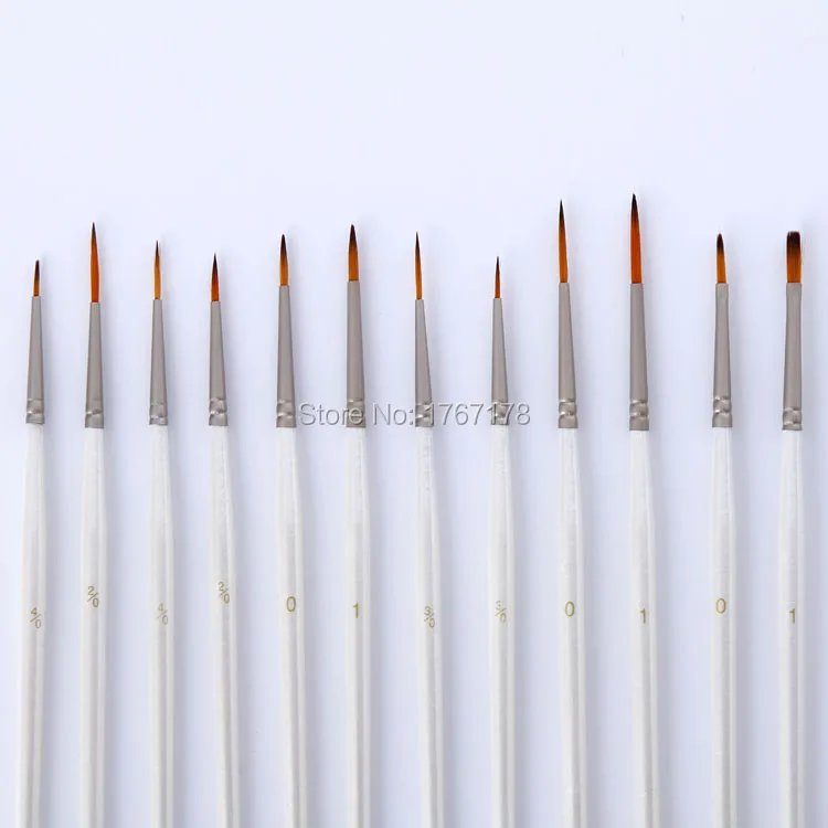 

12 Miniature Brushes for Art Painting Acrylic, Watercolor, Oil Line Drawing Brush