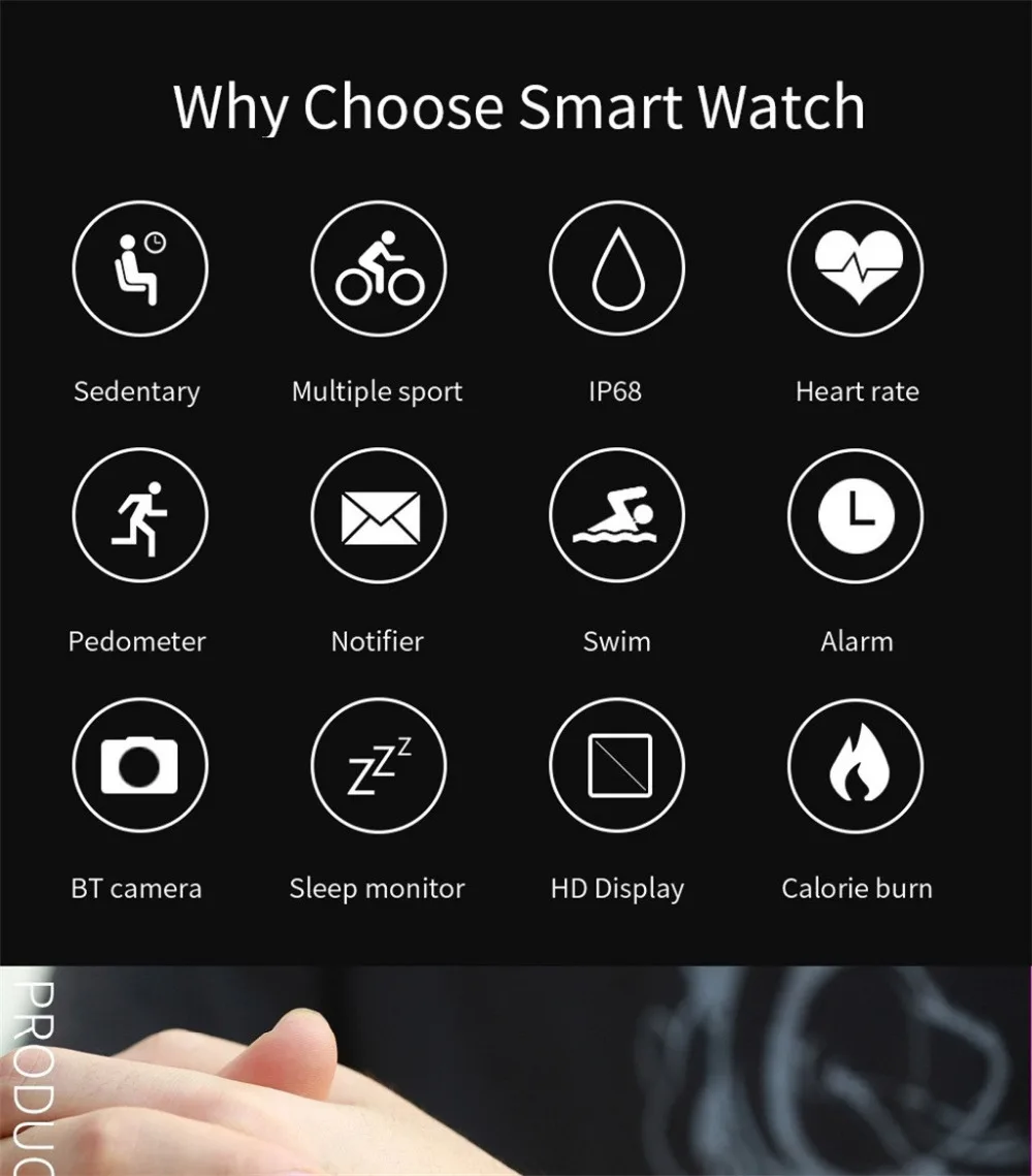 IP68 Smart Watch Sports Fitness Heart Rate Monitor Smart Watch For IOSAndorid 0.96 Inch TFT Full Visual Color Screen 40AP02 (3)