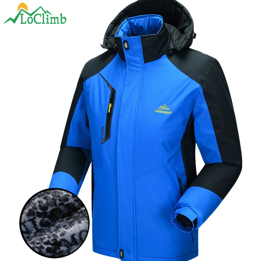 Мужская водонепроницаемая куртка LoClimb из искусственного меха зимняя теплая