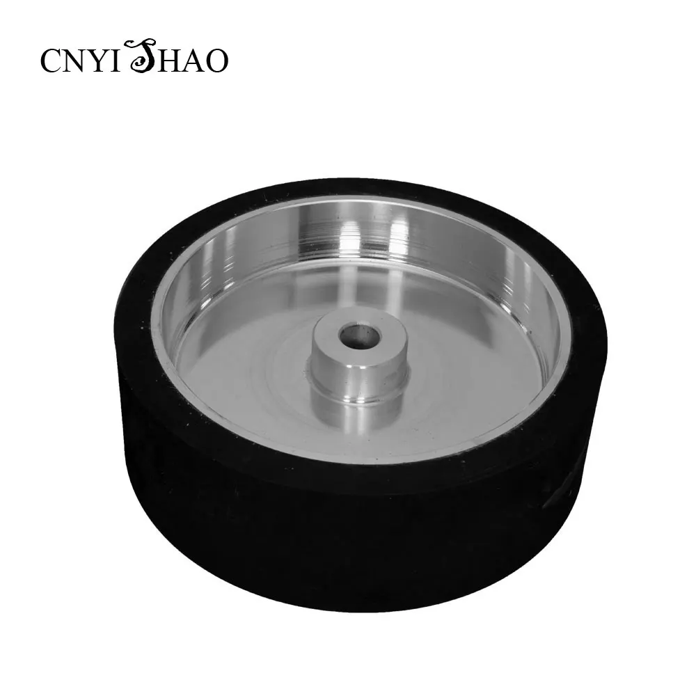

CNYISHAO Flat Rubber Contact Whell 300*100*25mm Smooth Abrasive Sanding Belt Wheel for Polishing and Grinding