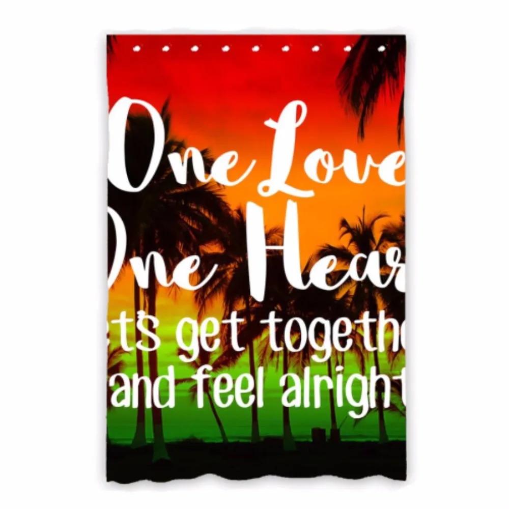 

Custom ONE LOVE ONE HEART european style curtains office curtains Polyester Fabric home Window Curtain Size 52wx63h (One Piece)