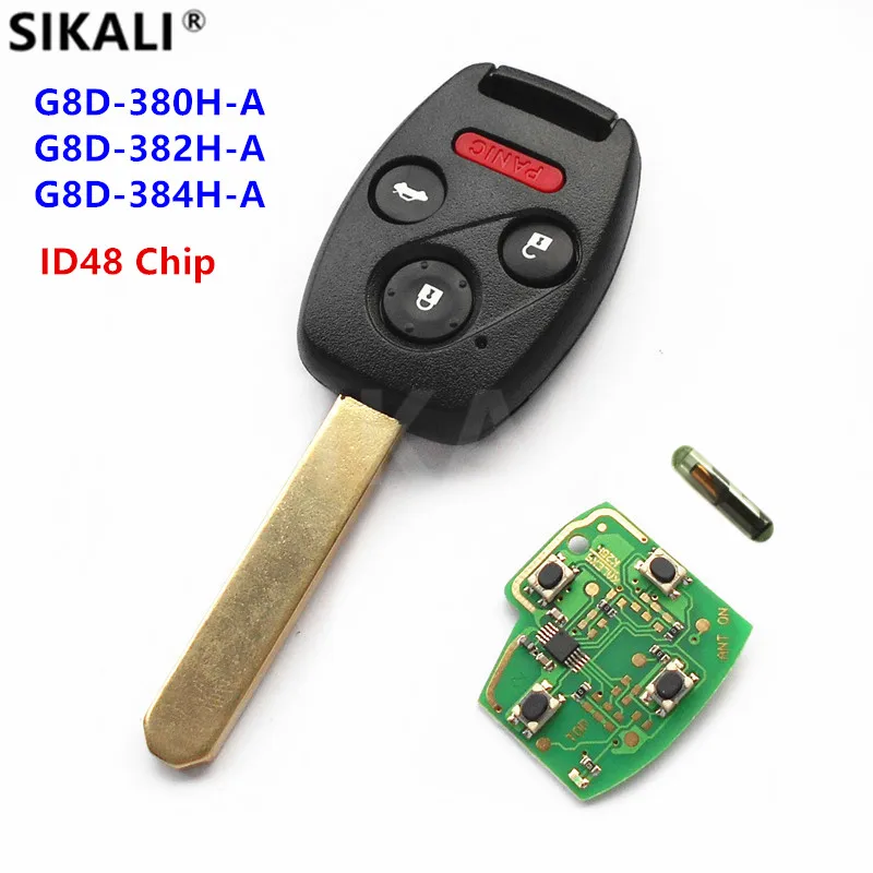 SIKALI дистанционный Автомобильный ключ для Honda для Accord CR-V HR-V Fit City Jazz Odyssey Civic Авто контроль сигнализации ID48 чип