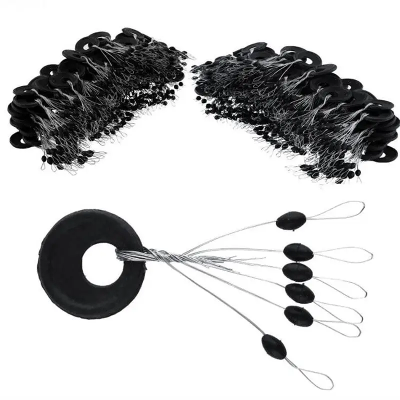 

100PCS/Set Fish Float Stopper Silicone Fishing Space Beans Swivels Clip Connectors Bobber Olive Shape Connector Float Stopper