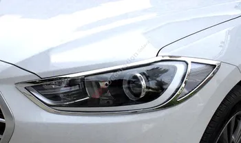 

NEW Arrival!!! For Sixth Generation for Hyundai Elantra Avante 2016 2017 ABS Chrome Plated Head Light Cover Precut Overlays 2pcs