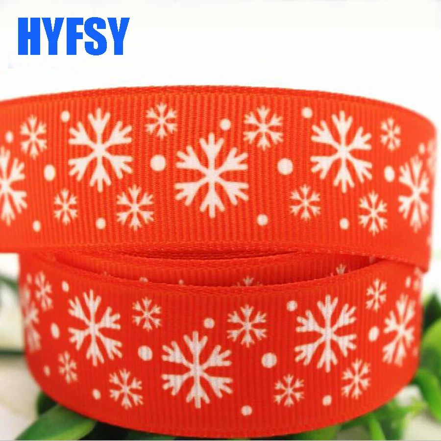 Hyfsy 10032 22 25 мм лента из снежинок 10 ярдов DIY материалы ручной работы рождественские украшения на год Подарочная Упаковка Корсажная Лента