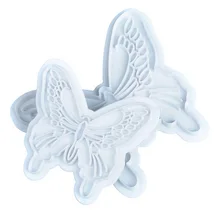 ISIX 2pcs Set Butterfly Cake Fondant Sugarcraft Cookie Decorating Cutters Mold Tool