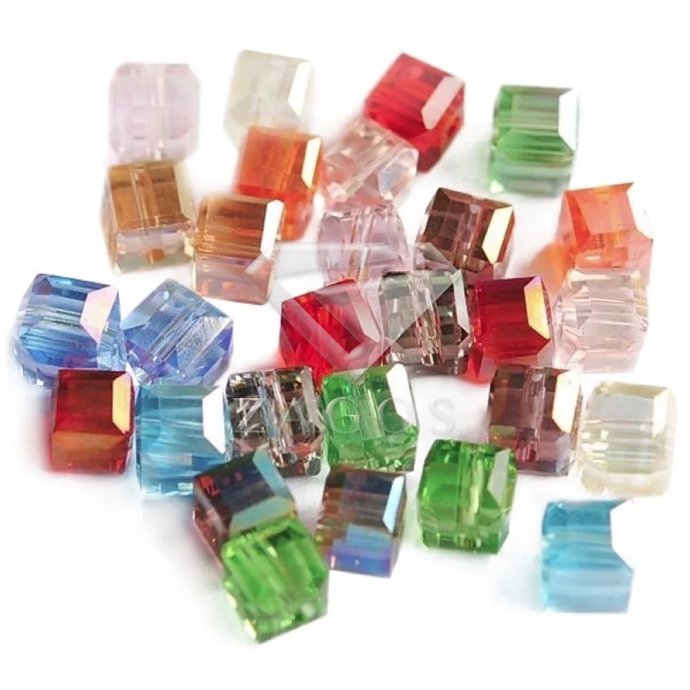 36 Color Choose 5600 100pcs 6mm Crystal Square Glass Beads DIY