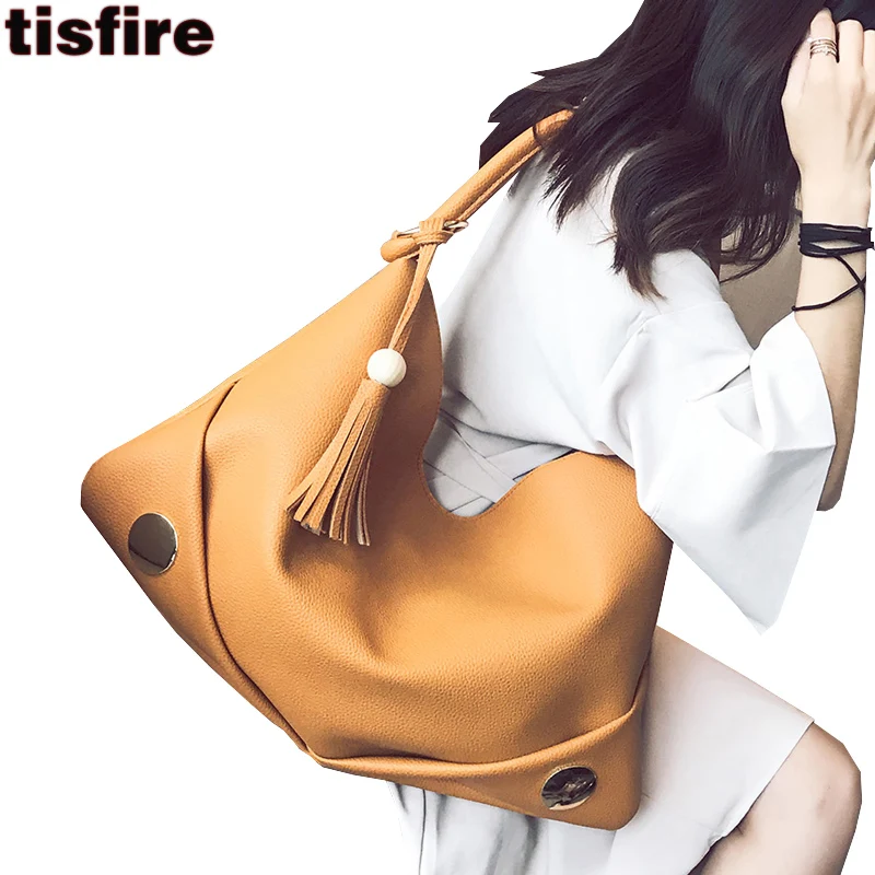 Бренд tisfire женская сумка хобо для отдыха кожаные сумки однотонные на плечо 2019