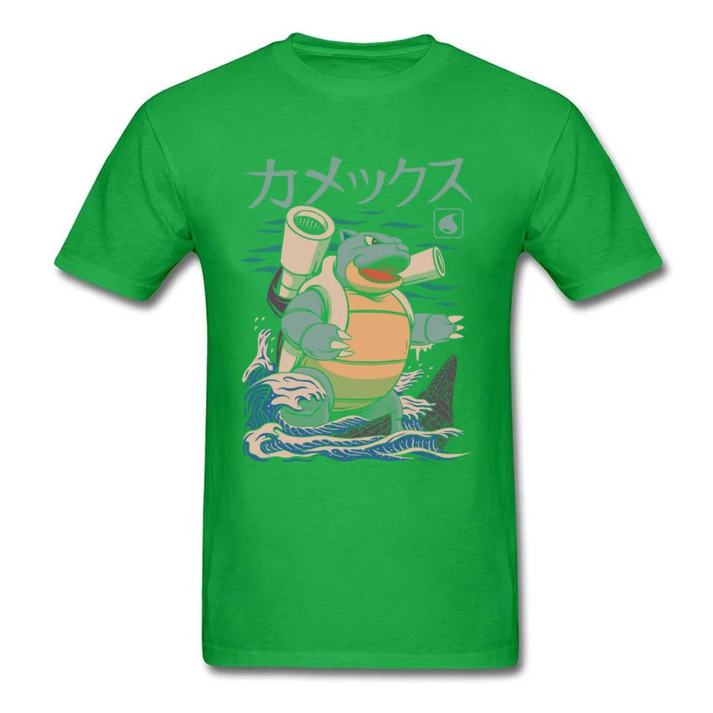 Water Kaiju Cotton Fabric Tops Shirts for Students Print T Shirt Casual Graphic Round Collar Sweatshirts Short Sleeve Water Kaiju green